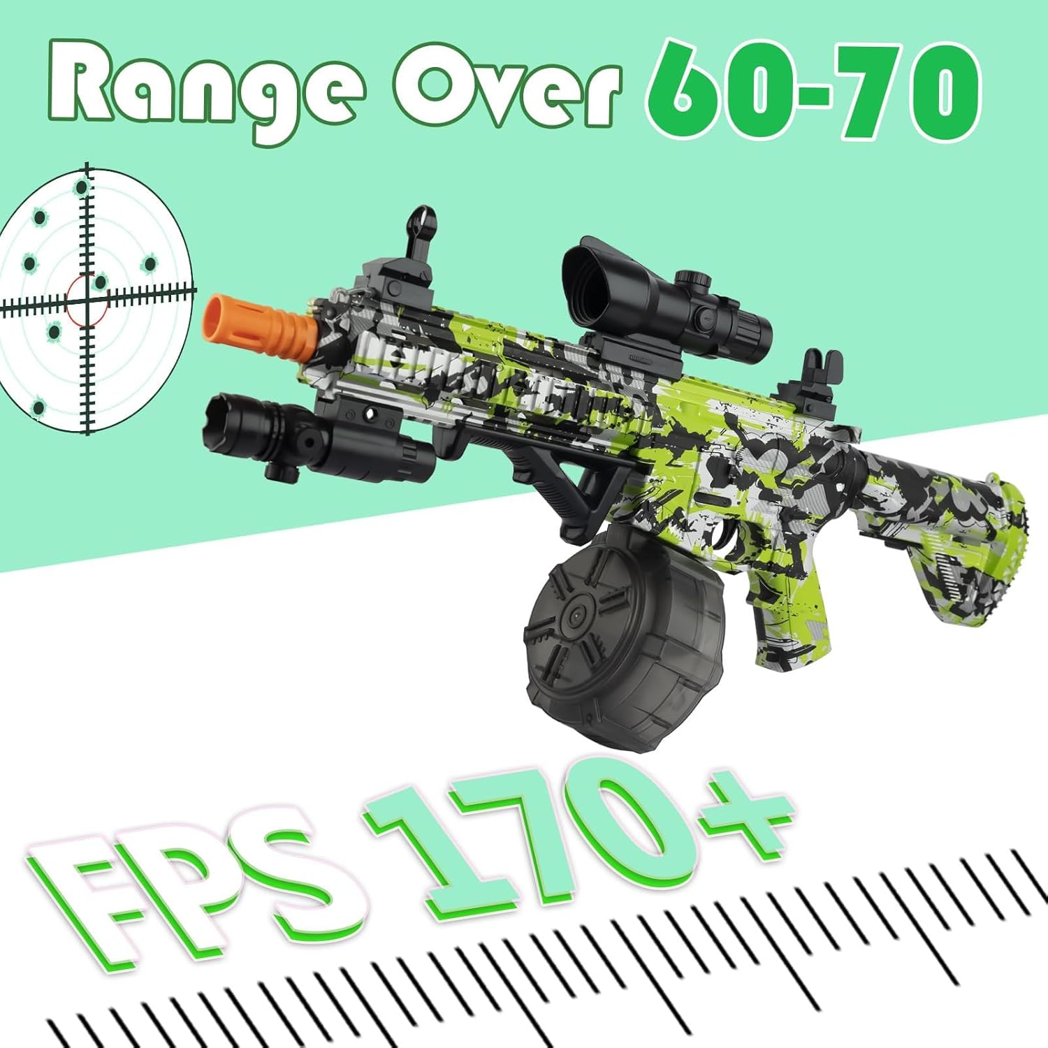 Electric Gel Splat Blaster, Manual and Automatic Splatter Blaster, Green