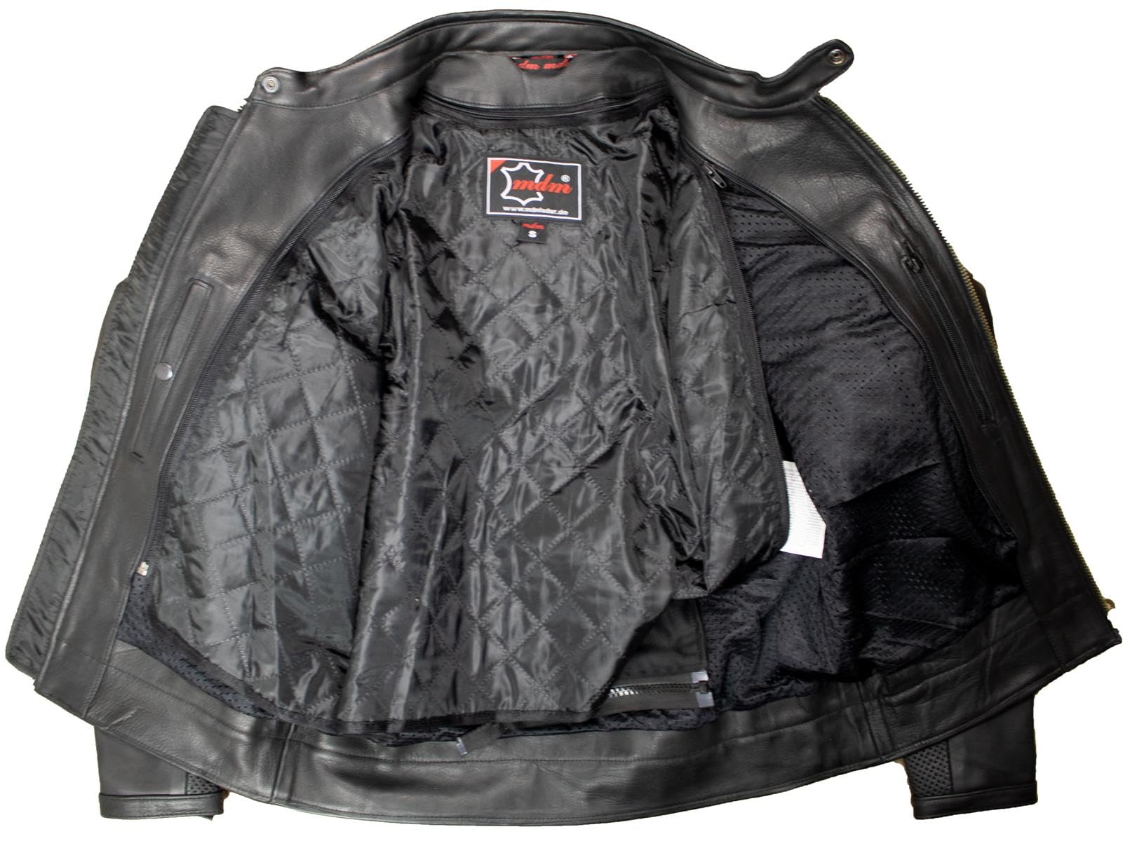 Perforierte Motorrad Lederjacke, aus Rindsleder, mit Protektoren