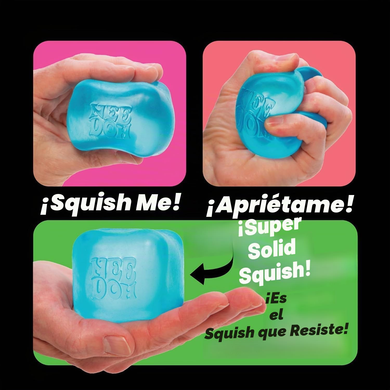 Schylling NeeDoh Nice Cube - Juguete sensorial para apretar con aplastamiento súper sólido, Cubo de 2.25 Pulgadas