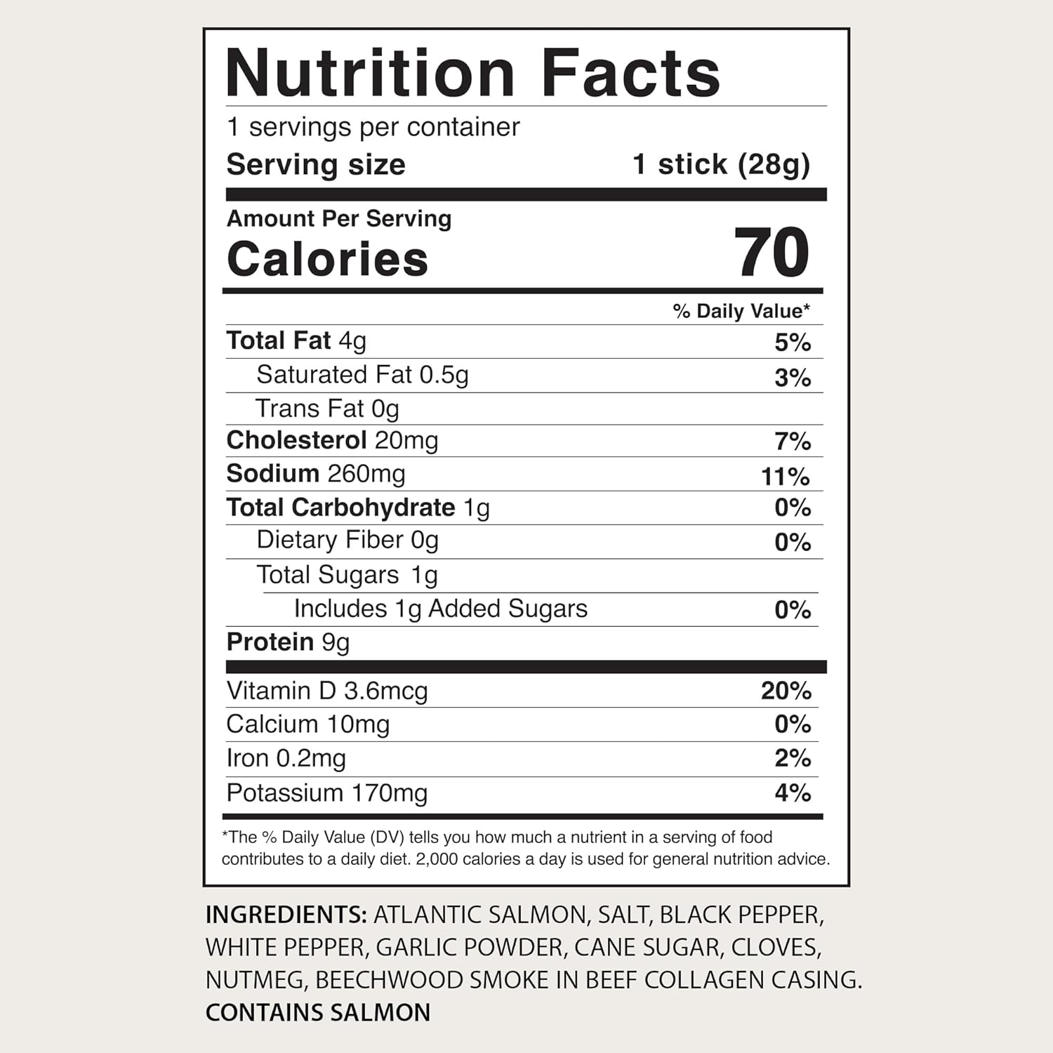 Surfsnax Salmon Jerky Snack Sticks - Sustainably Farmed Beechwood Smoked Salmon Jerky Snacks - High in Protein, Omega-3's, Keto, Paleo, Whole30, 10 Count