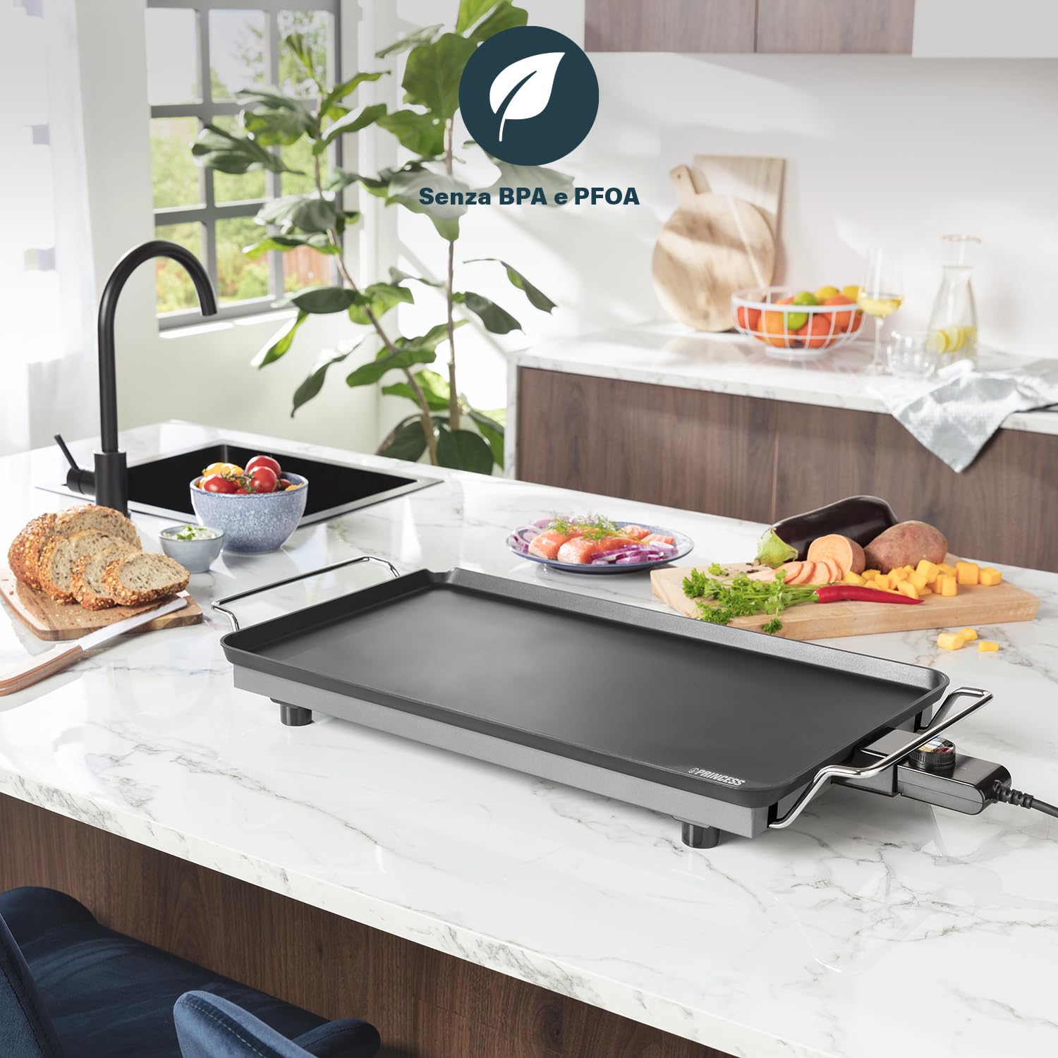 Princess Table Chef Xxl – Płyta Grillowa Teppanyaki O Grubości 4 Mm, 60 X 36 Cm, Dla 4-6 Osób, 2500 W, 102325, Czarna, 01.102325.01.005