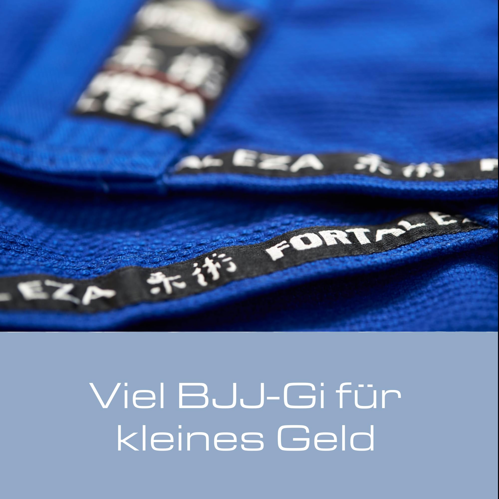 Ju-Sports BJJ Starter Gi Fortaleza Blau + BJJ Gürtel Weiß I Leichter & solider Brazilian Jujutsu Anzug für Einsteiger I BJJ Gi Herren I 100% Baumwolle