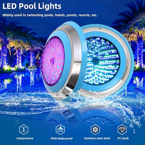 Miniatura 7 de DURAGS Luces de piscina diseño montado en la pared IP68 impermeable ahorro de energía 304 acero inoxidable colorido con control remoto para piscina