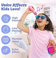 Vista 6 de Move2Play, Mini Máquina de Karaoke para Niños Canciones integradas 20+ Altavoz Bluetooth y Micrófonos Efectos de Voz Juguete Musical