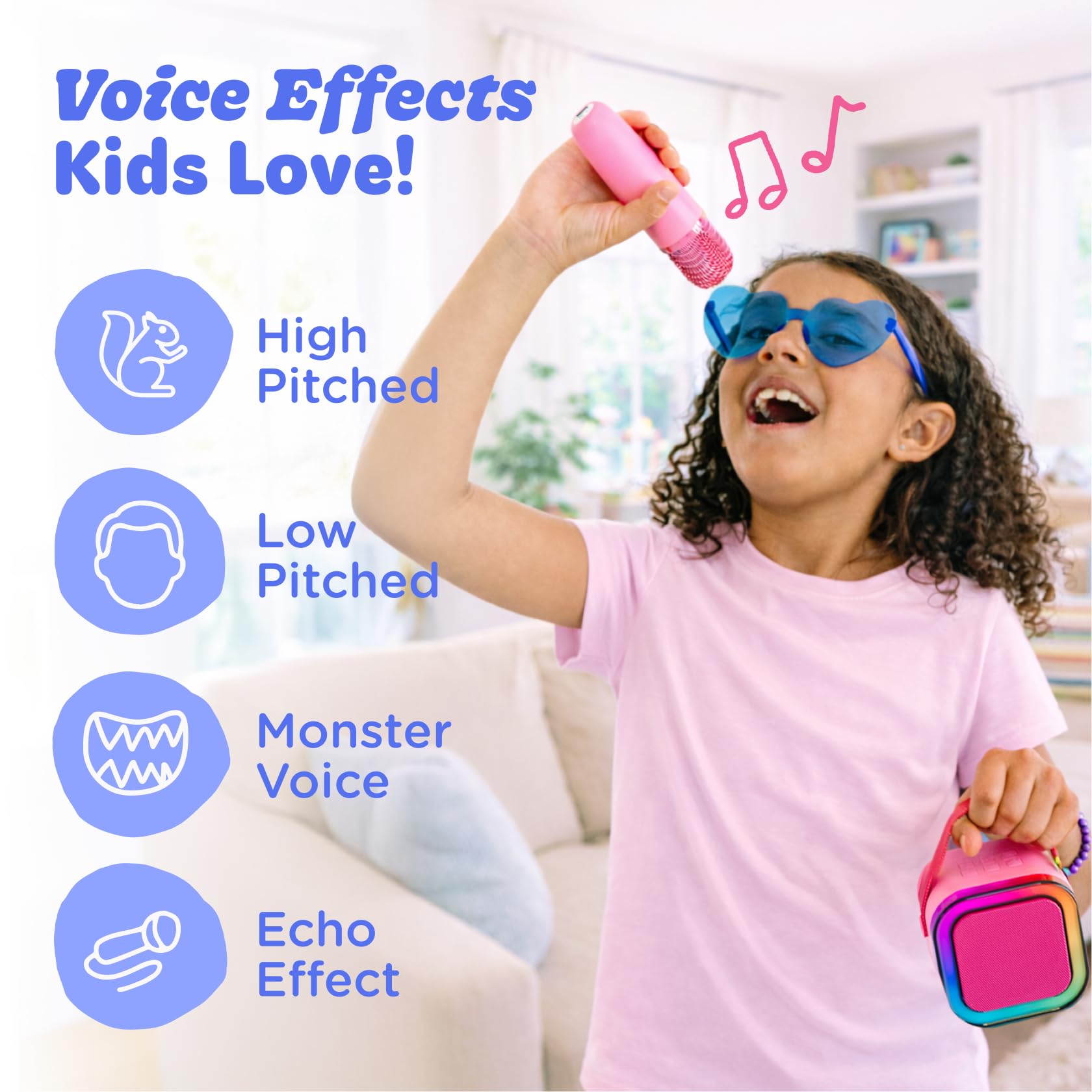 Move2Play, Karaoke-Maschine für Kinder | Enthält über 20 Kinderlieder | 2 Mikrofone | Bluetooth-Verbindung | Geschenk für 3, 4, 5, 6, 7+ Jahre alte Kinder | Spielzeug für Mädchen, Jungen und