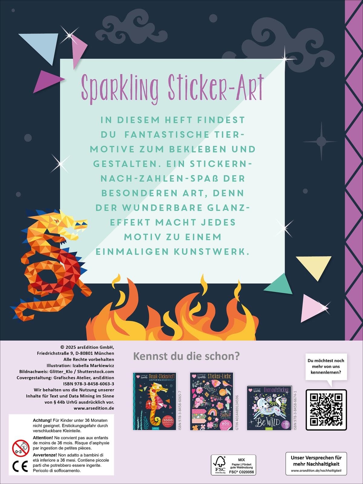 I Love to Sparkle – Mosaik-Stickerheft Fabelwesen: Mit über 1000 schimmernden Stickern