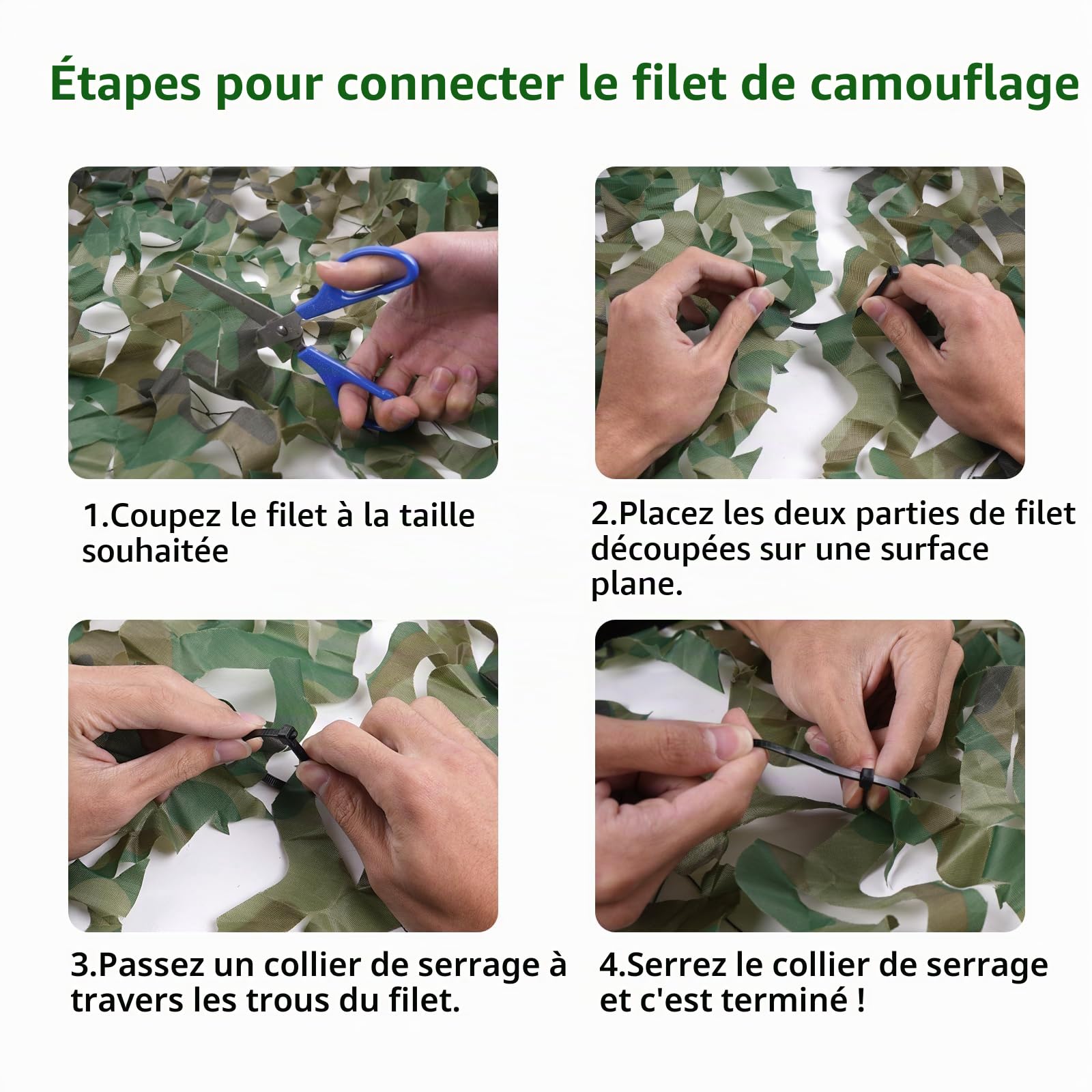 MIKKUPPA Filet de camouflage - Tissu Oxford 150D - Pour chasse, jardin, camping, protection solaire, brise-vue et décoration