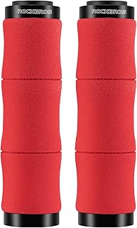 ROCKBROS Bike Grips Shock Absorption Foam Bike Handle Grips Soft Comfortable Non-Slip Double Locked on Mountain Bike Grips for BMX MTB Mountain Beach Cruiser Scooter E-Bike