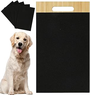 Tábua unhas para cães, madeira, com alça, almofada para arranhar unhas para cães com 6 peças, placa unhas para cães em ambientes internos, tapete arranhar animais estimação para casa, loja animais estimação