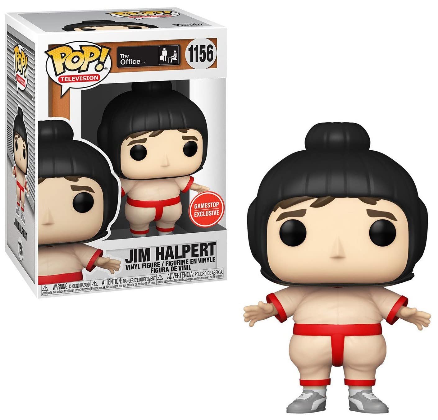 Funko Pop! The Office Sumo Jim Halpert Exclusive Figure, White, 4 Inches