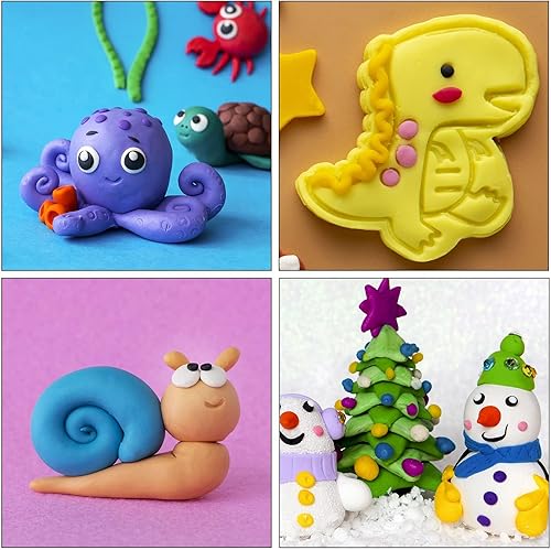 Miniatura 6 de Tomorotec Paquete económico de 100 piezas de arcilla polimérica de 82 colores a granel de bloques pequeños con herramientas, arcilla de modelado de