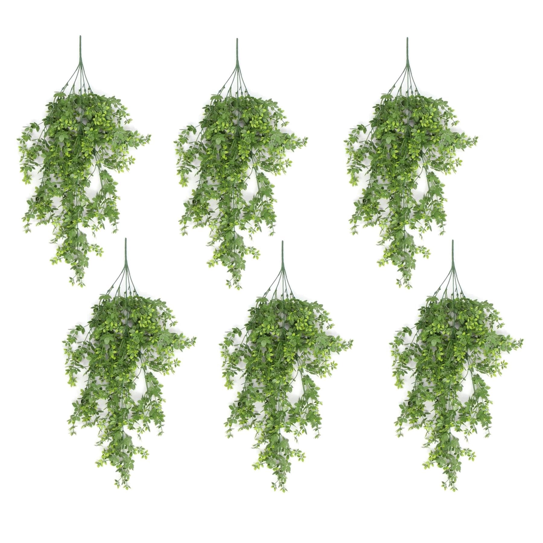 Leaf Pack Of 6 X Hanging Uv And Fire Resistant Artificial Forest Foliage Plant 81Cm