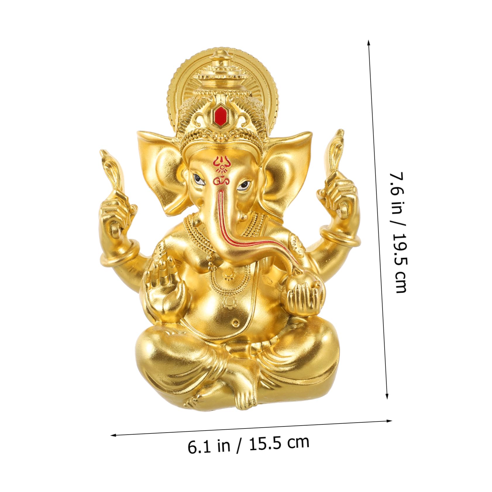 UKCOCO Estatua Artesanía Decorativa Única y Delicada de Resina Dorada de Elefante Resistente al Desvanecimiento para Decoración de Escritorio Interior