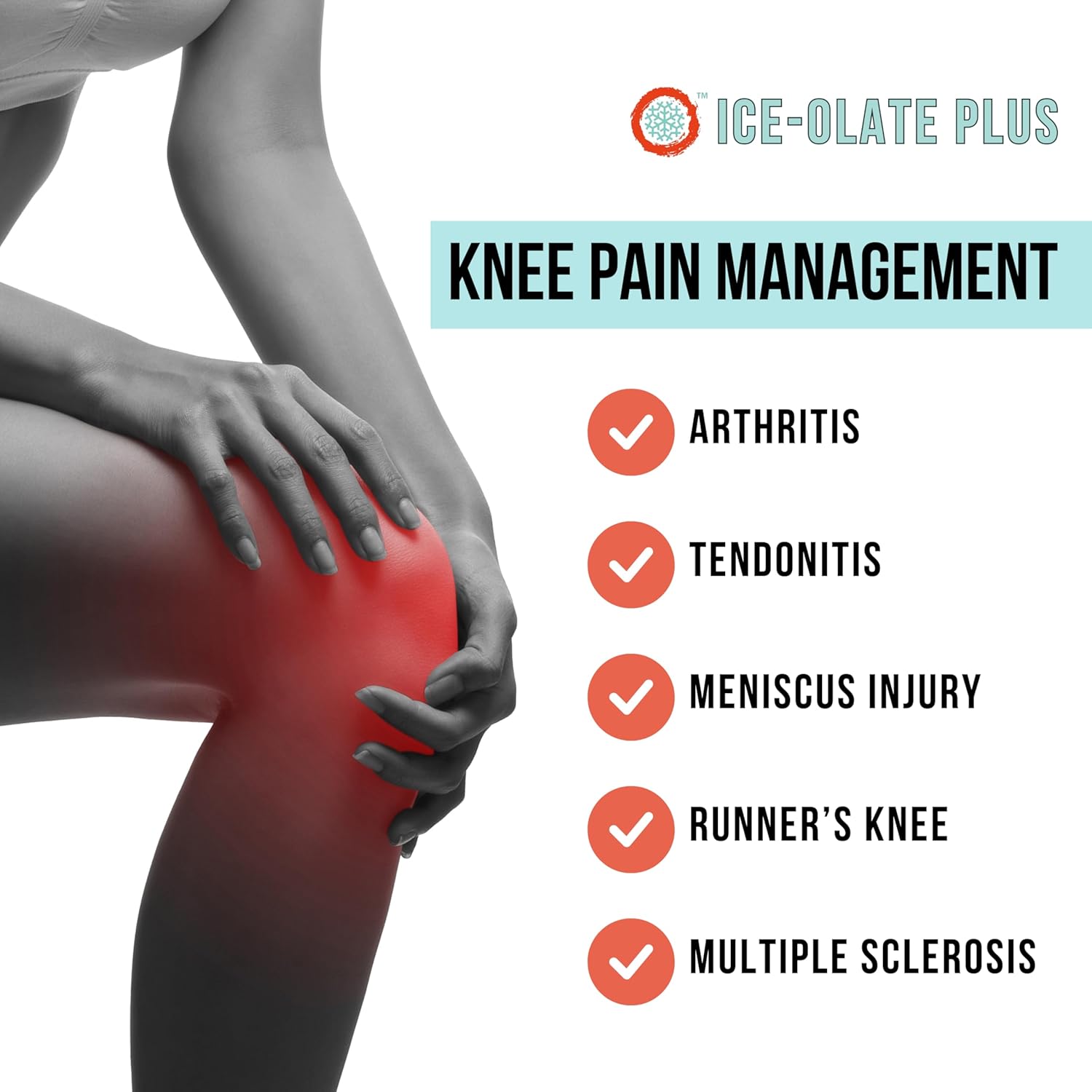 Knee Ice Pack Wrap, Compression Knee Sleeve, Reusable Hot/Cold Gel Pack Included, Heat Therapy Sleeve (X-Large)