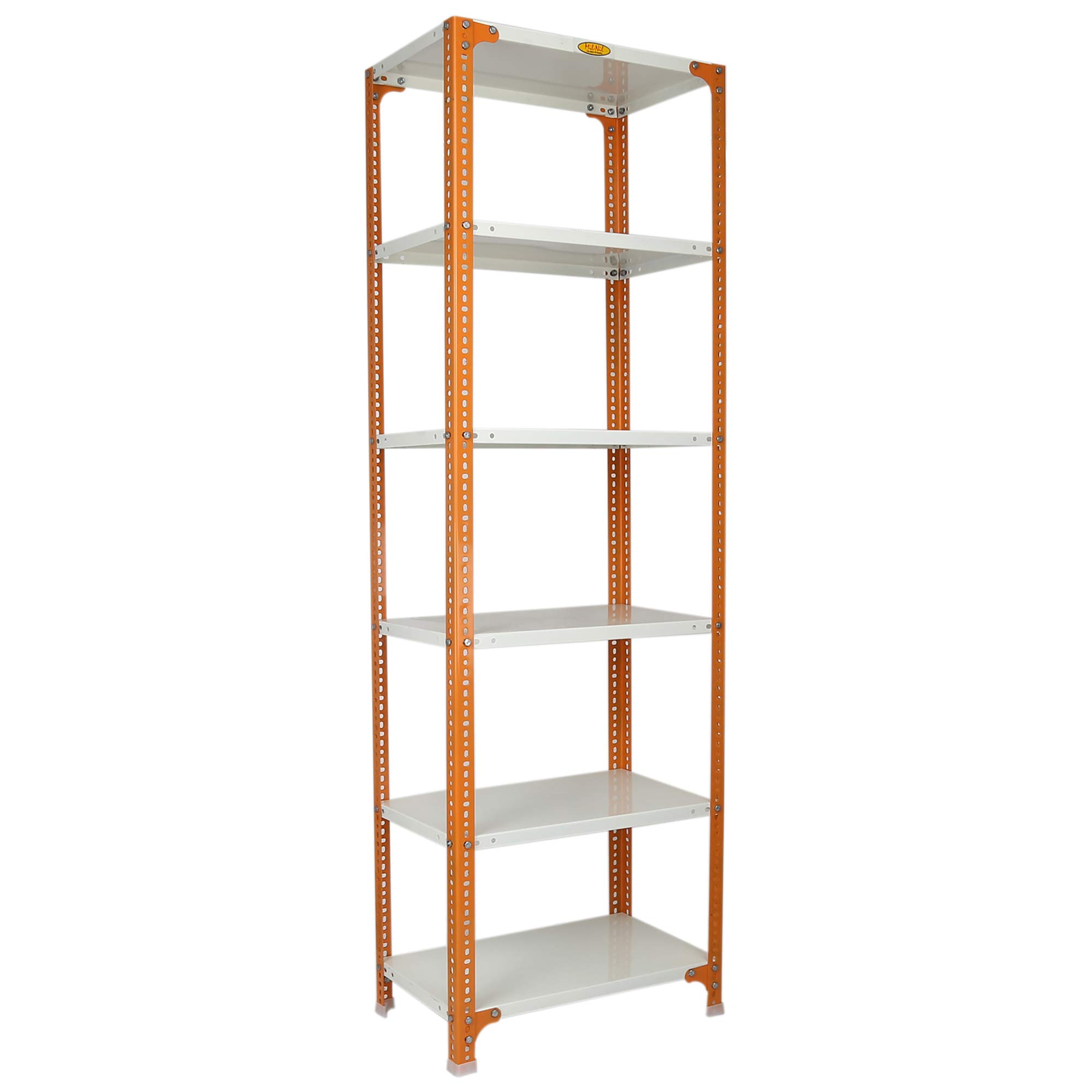 Mil-Nil Prime CRC Sheet 6 Shelf Multipurpose Slotted Angle Rack, 78 x 24 x 15 Inch, 24 Gauge [(Orange-Ivory) Powder Coating] 16 Gauge Angles (B0845MWJNC) Amazon Price History, Amazon Price Tracker