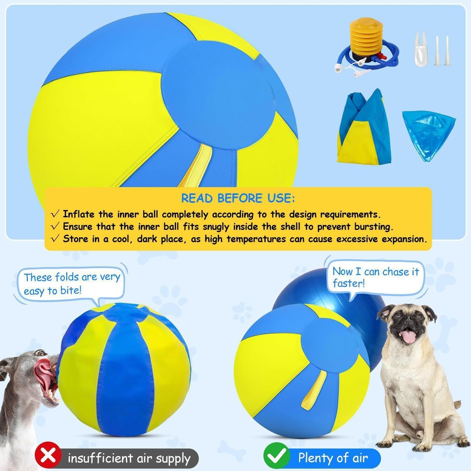 Herding Ball – Ballon mobile interactif – 20,5 x 13 x 13 cm – Jouet pour chien – pour jouer en plein air, stress, tension, ennui, stimulation, enrichissement