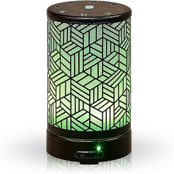 AROMAR Essential Ultrasonic Oil Diffuser Cool Mist humidifier & Aromatherapy - Diffusers for Essential Oils with Auto Shut-Off and 7 Colors LED for Home and Office -100ml Cubes Blac