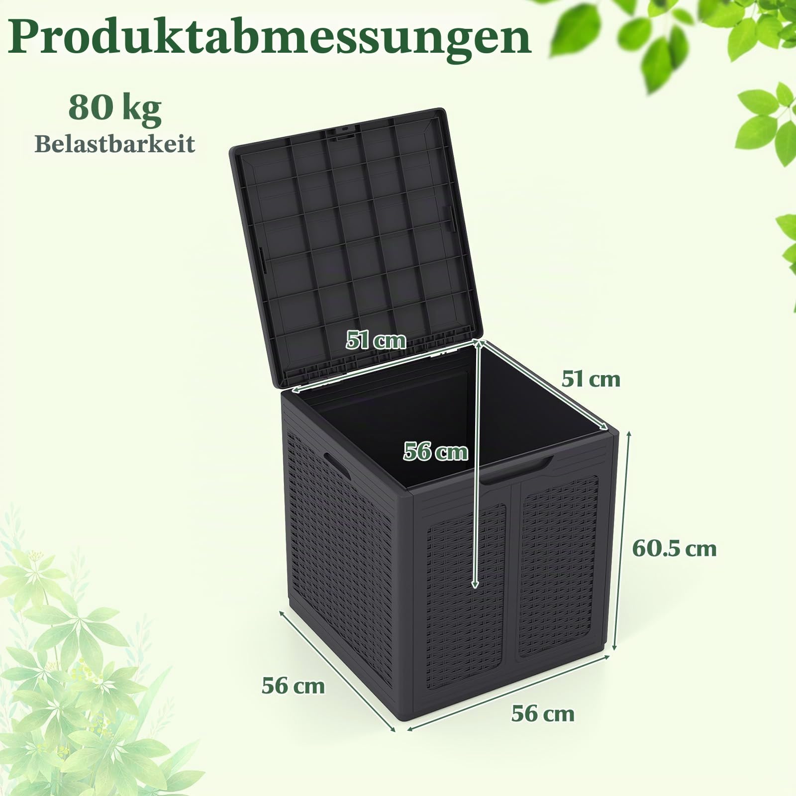 GIANTEX 145 L Auflagenbox, Gartenbox mit abschließbarem Deckel, Kissenbox aus Kunststoff, Outdoor Aufbewahrungsbox für Gartenmöbelauflagen, Gartengeräte & Poolzubehör (Braun)