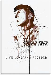 Paul Sinus Art Star Trek Spock 90 x 60 cm - Quadro su tela ad acquerello, pronto da appendere, pezzo unico