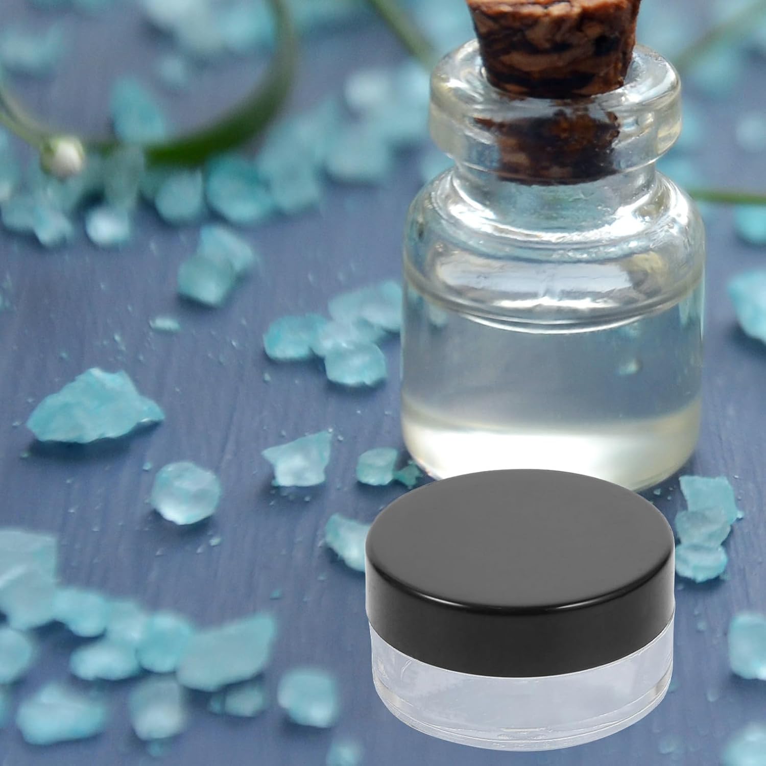 Plastic Cream Jar Black Container G round Screw Thread 20 Pcs