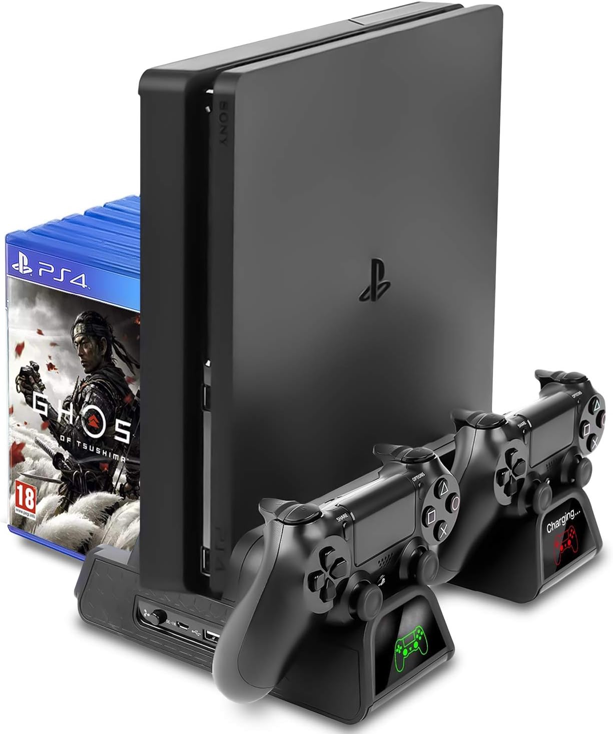ADZ MultiFunction PS4 Stand with PS4 Cooling Fan, PS4 Controller