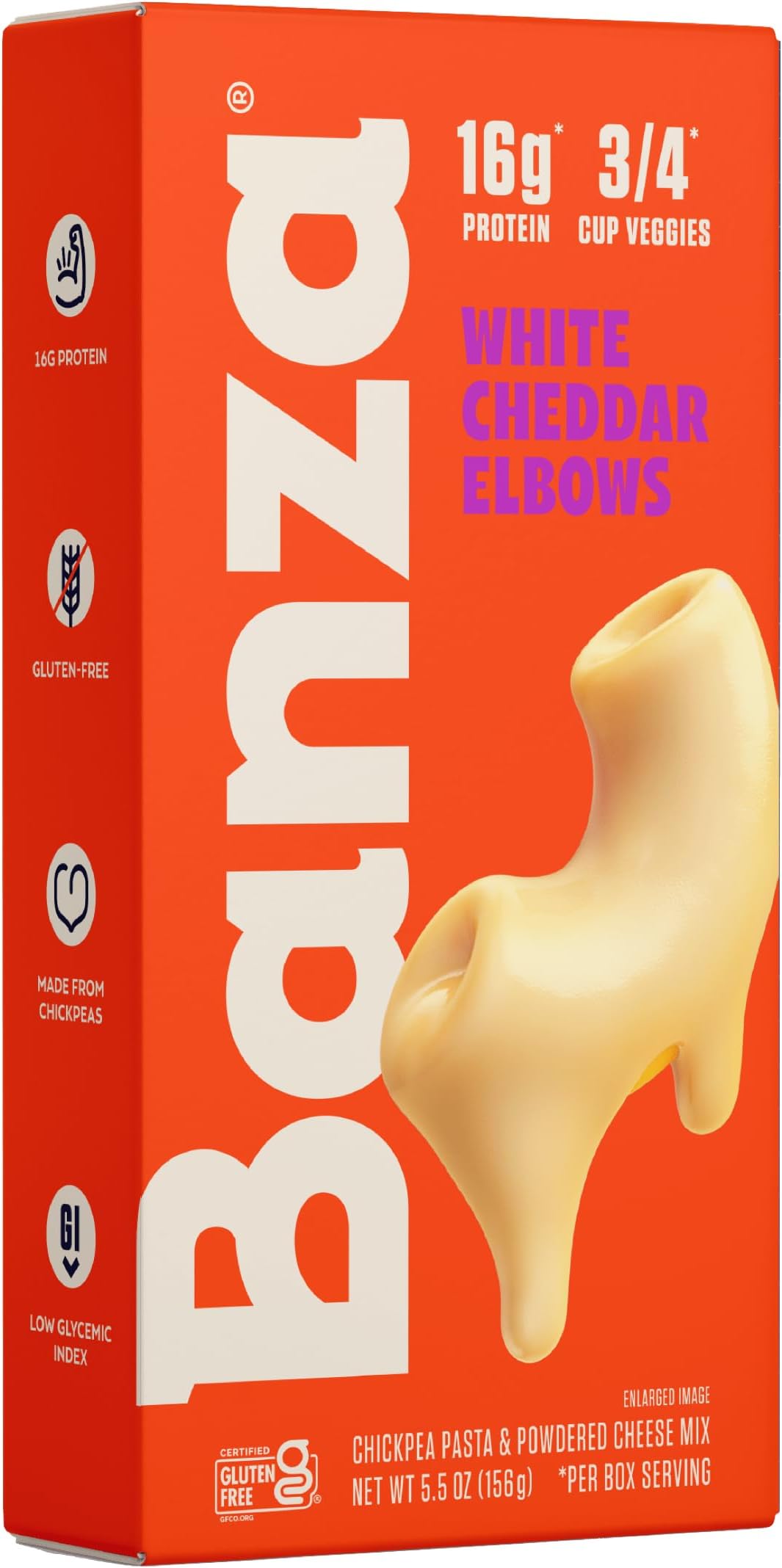 Elbows & White Cheddar Mac and Cheese - High Protein, Gluten Free, and Lower Carb Protein Mac and Cheese - 5.5oz