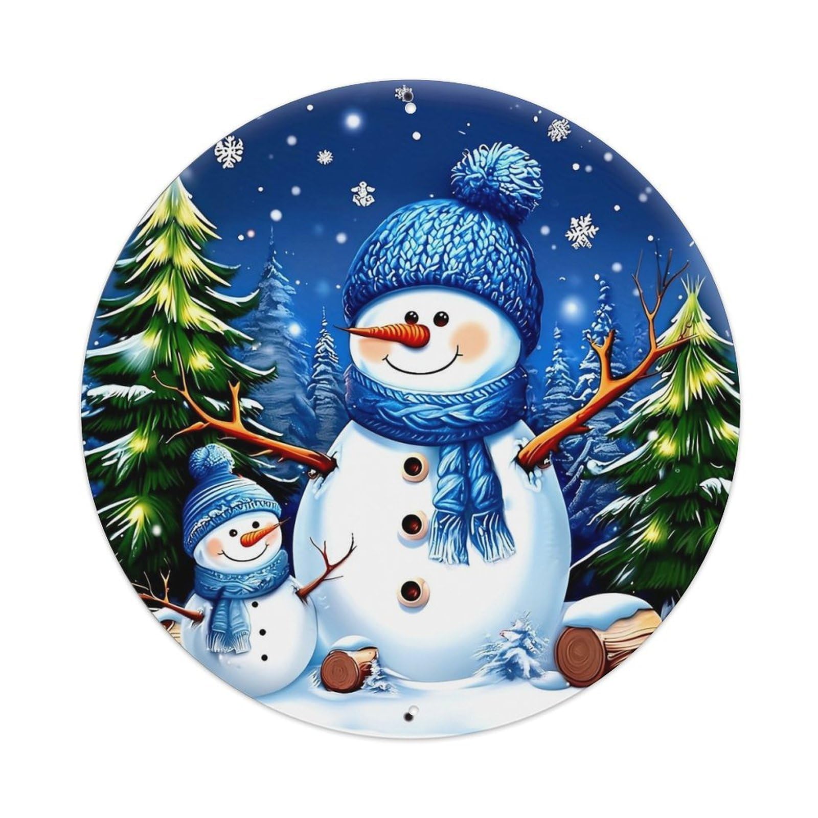 Jdyansheng Vintage Snowman Winter Scene Pattern Print Tin Sign Metal Poster Metal Signs For Home Man Cave Bar Cafe Kitchen Laundry Room Wall Decorations 8X8 Inches