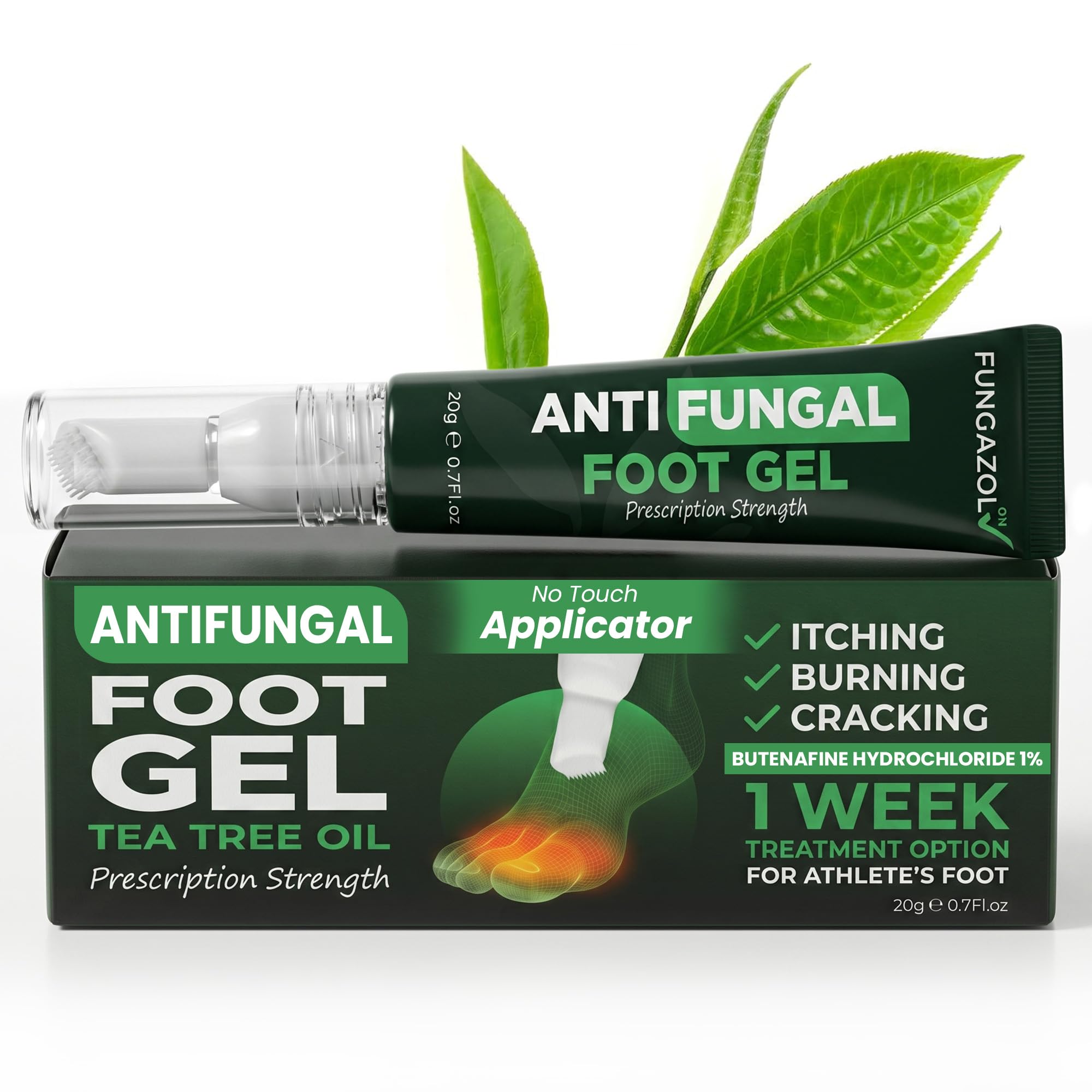 Tea Tree Oil Antifungal Foot Gel for Jock Itch, Athlete's Foot &amp; Ringworm