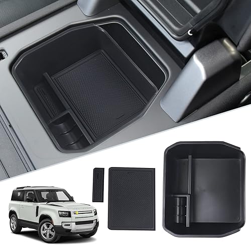 SKTU Compatible con Land Rover Defender 2020-2024 2025 Organizador de consola central 2023 2024 2025 Defender Accesorios 2024 2025 Defender bandeja