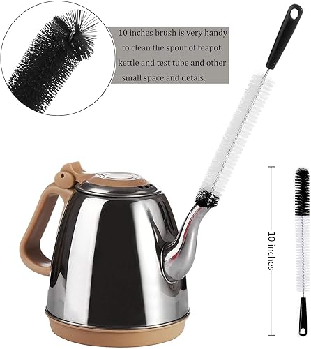 Miniatura 5 de ALINK - Juego de 5 cepillos de limpieza para botellas, mango largo, limpiador de botellas negras para lavar botellas estrechas de vinocerveza,