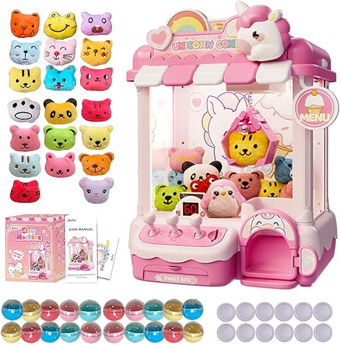 Miniatura 10 de Mini máquina de garras para niños, bonita máquina expendedora Capybara para niñas de 5 a 6 años, dispensador de caramelos con juguete de peluche y