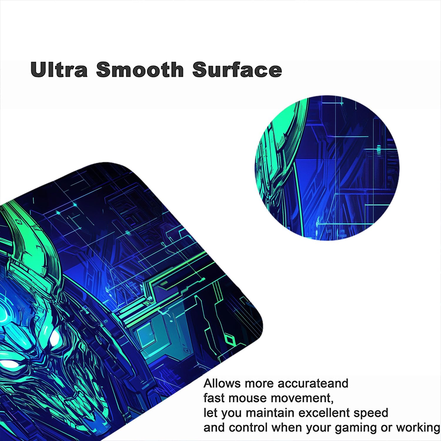 Alfombrilla de escritorio con máscara de samurái japonés, máscara de fantasía futurista, alfombrilla de mouse XL, alfombrilla de mouse grande extendida para teclado para laptop, alfombrilla de