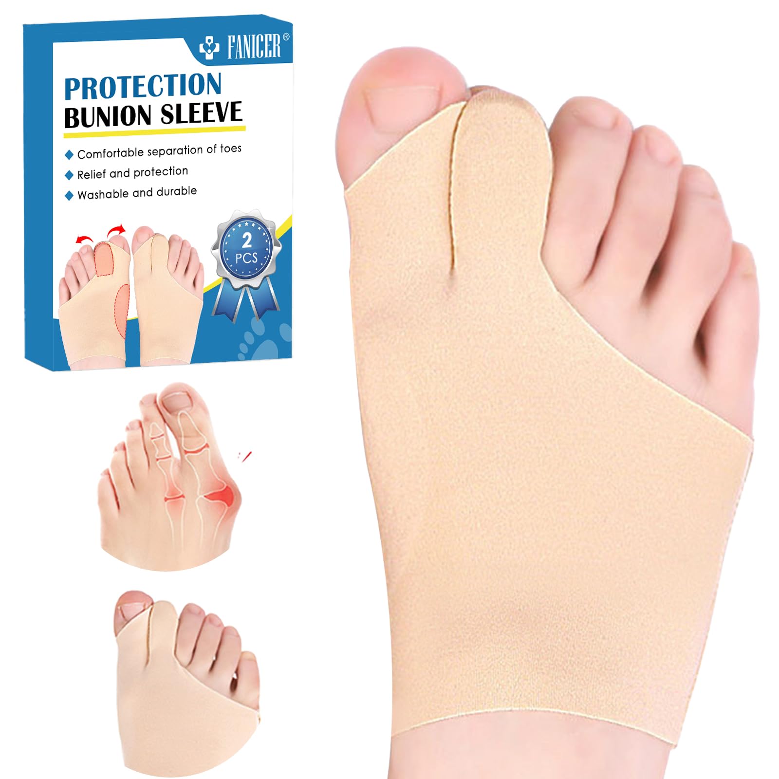 home harbor Hallux Valgus Schutz Bandage, Hallux Valgus Schiene Korrekturbandage,Zehenspreizer Hallux Valgus mit Silikonpads für Männer und Frauen