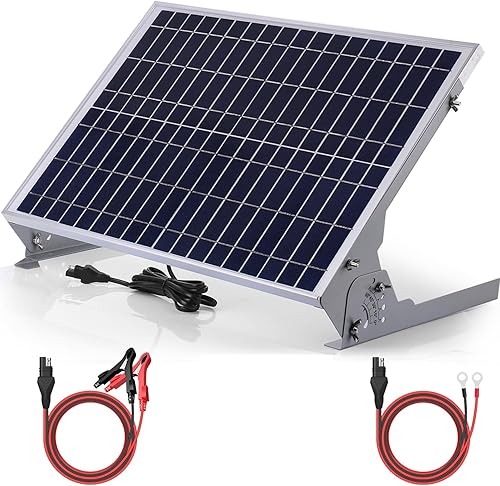 SUNER POWER Mantenedor de cargador de batería solar de 12 V 30 W, controlador MPPT ultrainteligente integrado, soporte de montaje ajustable, kit de