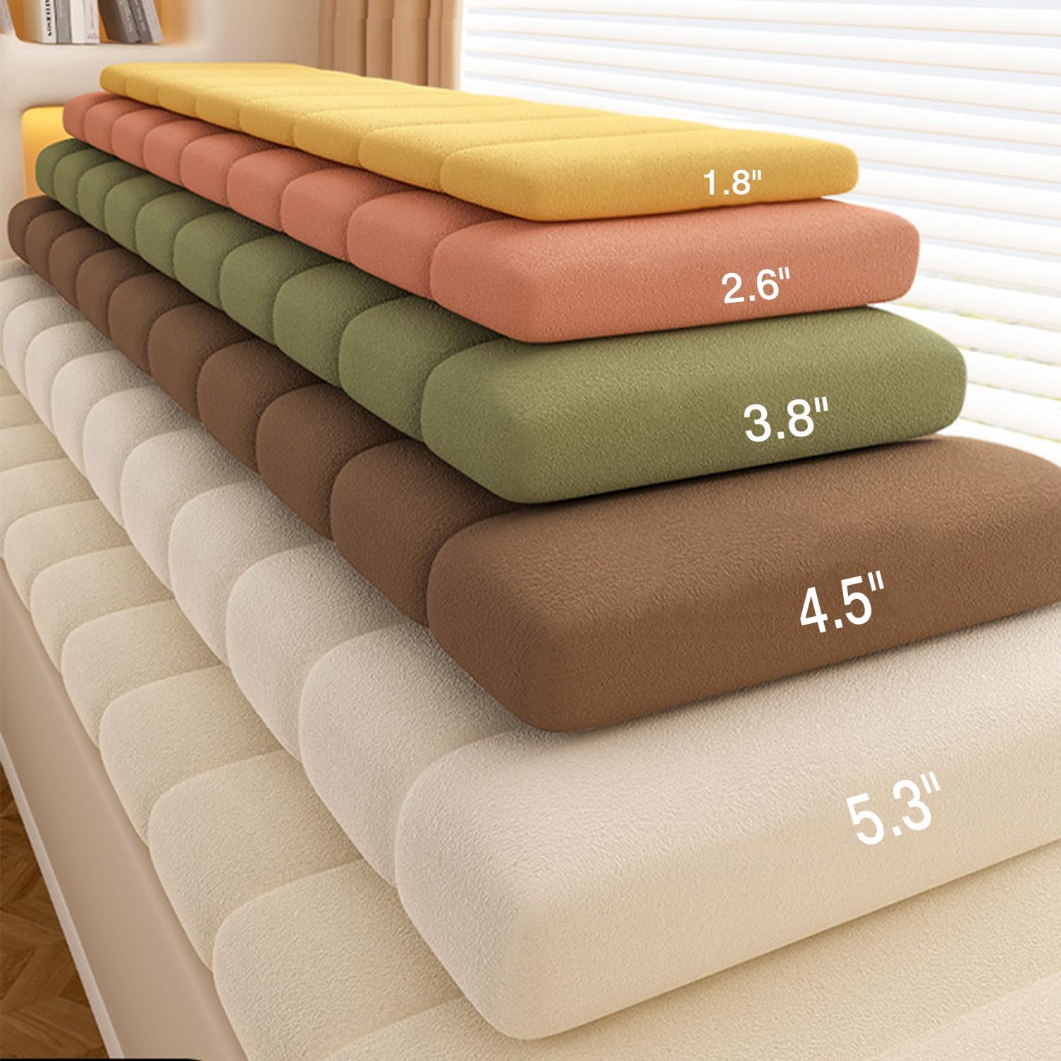 ZMZDZSW Custom Window Seat Cushions Indoor, Circle Fleece