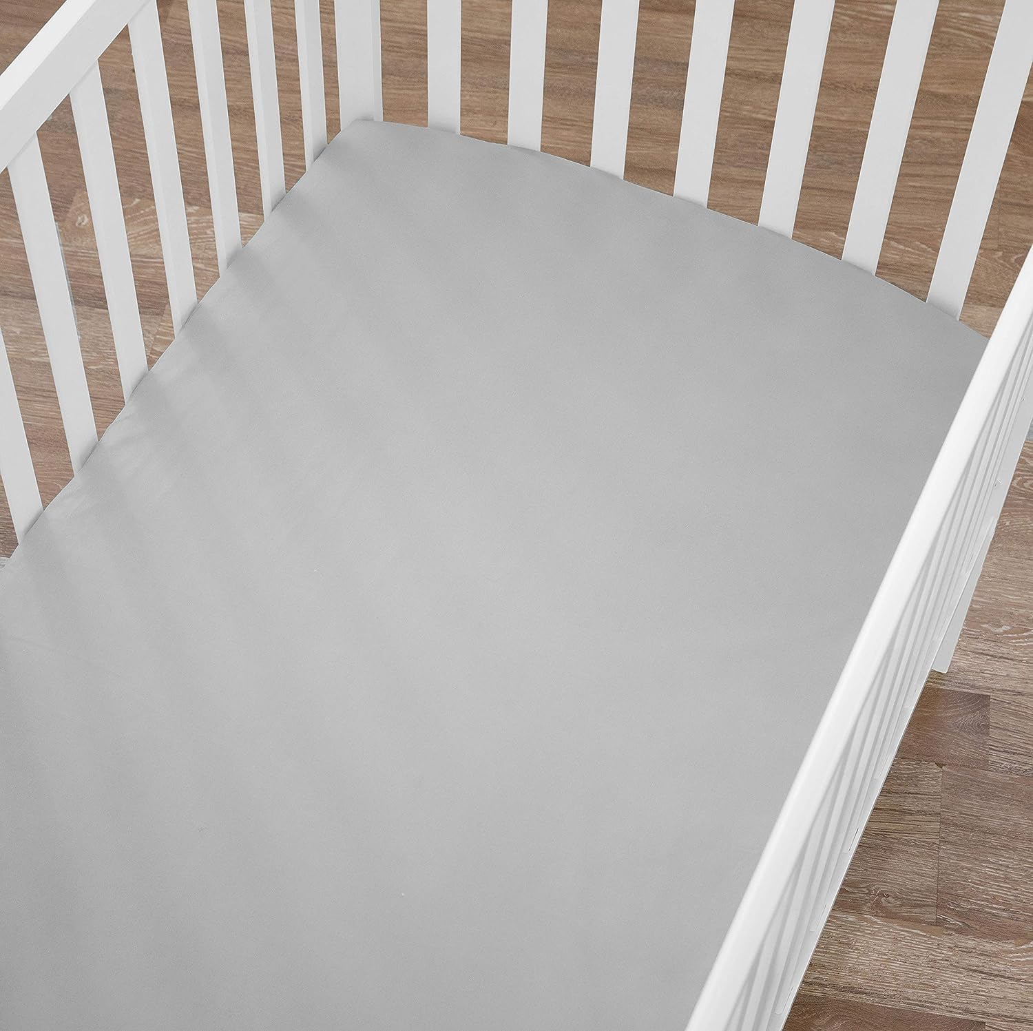 Edenwald 100% Waterproof Soft Baby Crib Fitted Sheets, Terry Cotton Washable, Soft & Breathable Toddler Crib Mattress Fitted Sheet with Elastic (Grey, 28"x52"x8") [Pack of 1 Pcs Fitted Sheet]-image-0