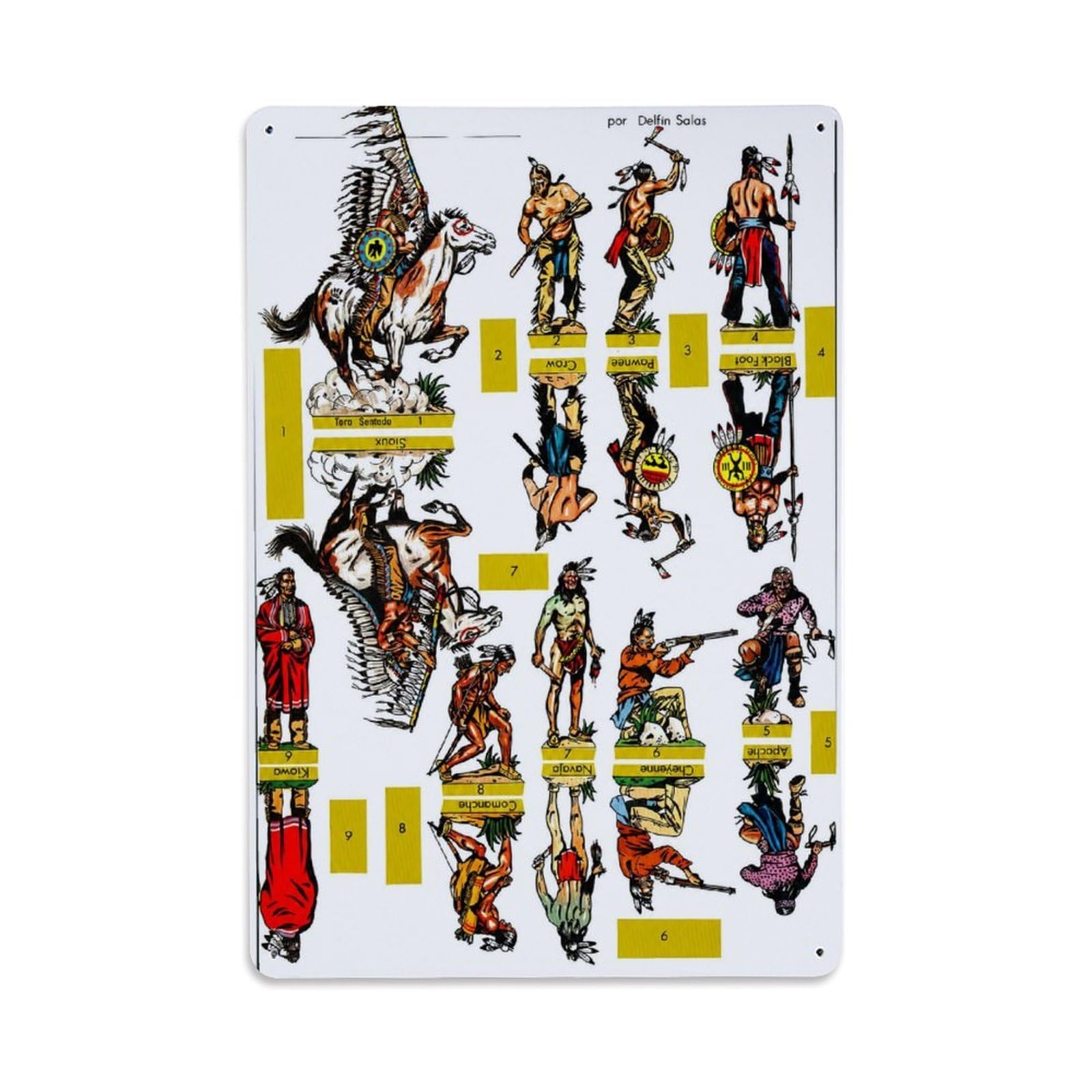 Native American Vintage Tribes Cultural Visual Culture Classic Metal Tin Sign Plaque Wall Decor for Cafe, Man Cave, Club Bar, Office, Home Garden Round Metal Poster 8x12Inch