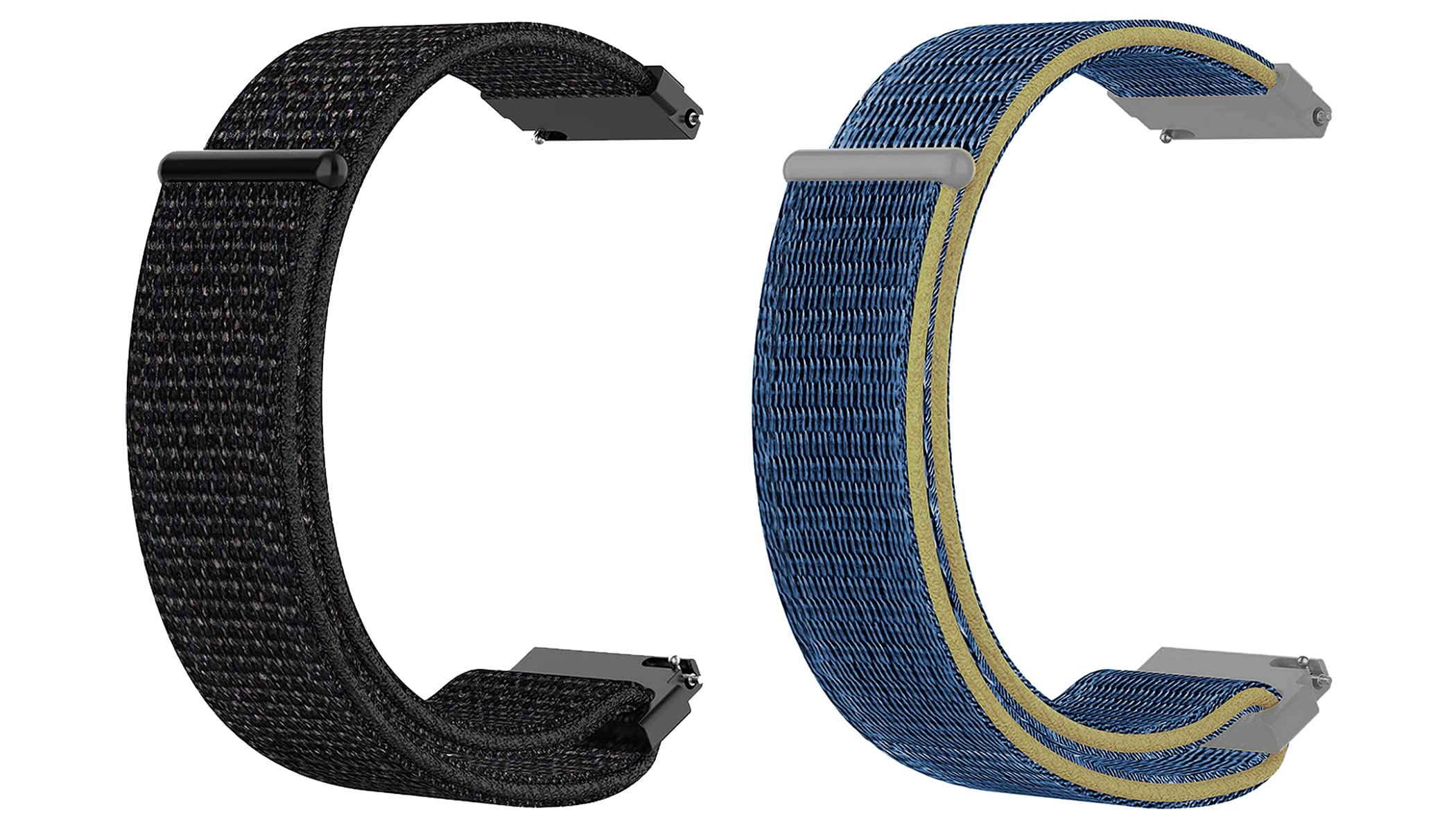 ACM Pack of 2 Watch Strap Nylon Material Soft Loop compatible with Amazfit Balance Smartwatch Sports Band Size (Black/Blue) (B0CP84N4NM) Amazon Price History, Amazon Price Tracker