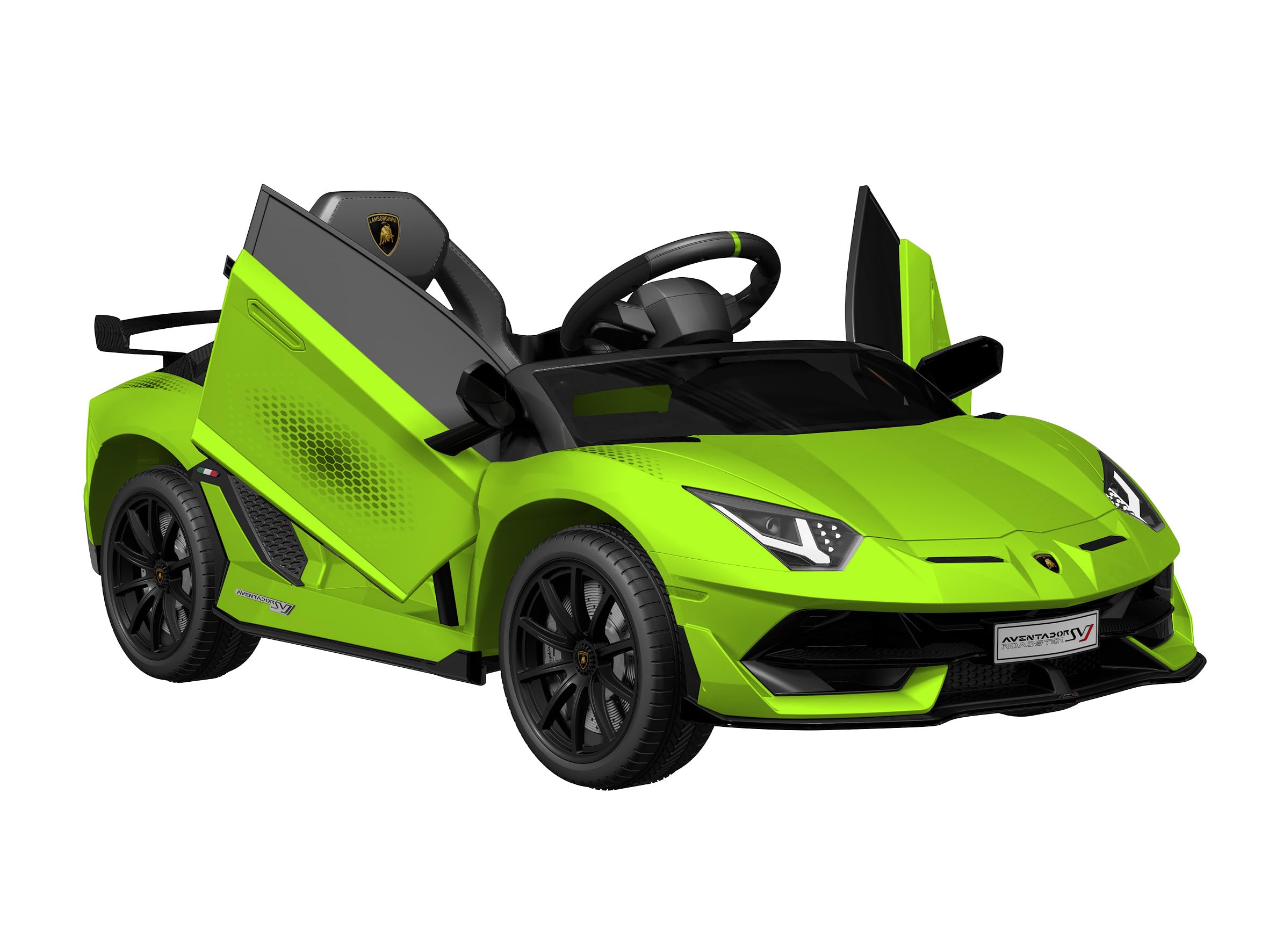 Baroni Toys Lamborghini Baby Car Elettrica 6V con Telecomando Genitori, Suoni, MP3, Retromarcia, Auto per Bambini 1-4 Anni, 100x60x50 cm Verde