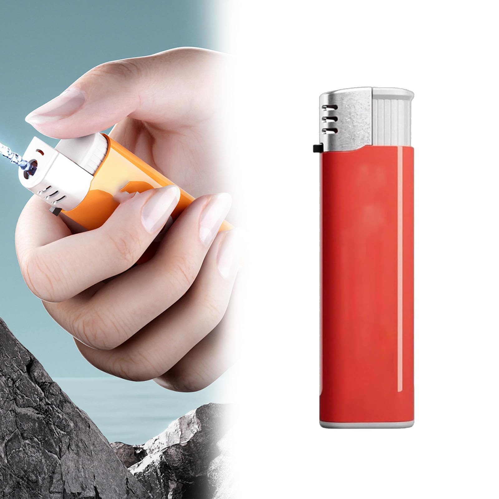 Water Squirting Lighter Fake Lighter, Water Shooting Lighter - You Must Think it is a Lighter! Water Spray Lighter Prank Toy Squirt Guns Funny Toy Fake Lighter Prankster Stuff (C)