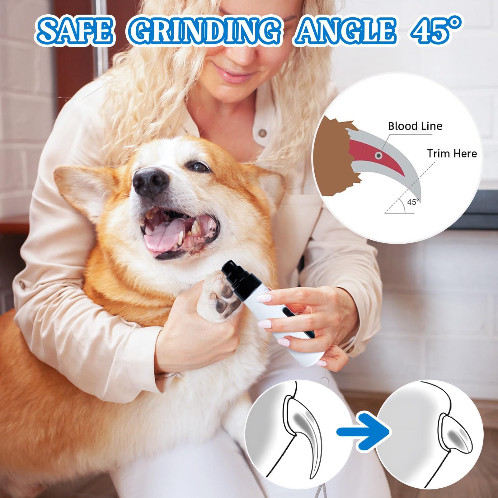 Orthopfote Orthotrimmer Pro, Ortho Pfote Orthotrimmer, Ttrimnox Pro – Der Leise Krallenschleifer Für Stressfreie Pflege, Effiziente Pfotenpflege Für Hunde Zu Hause (2p)