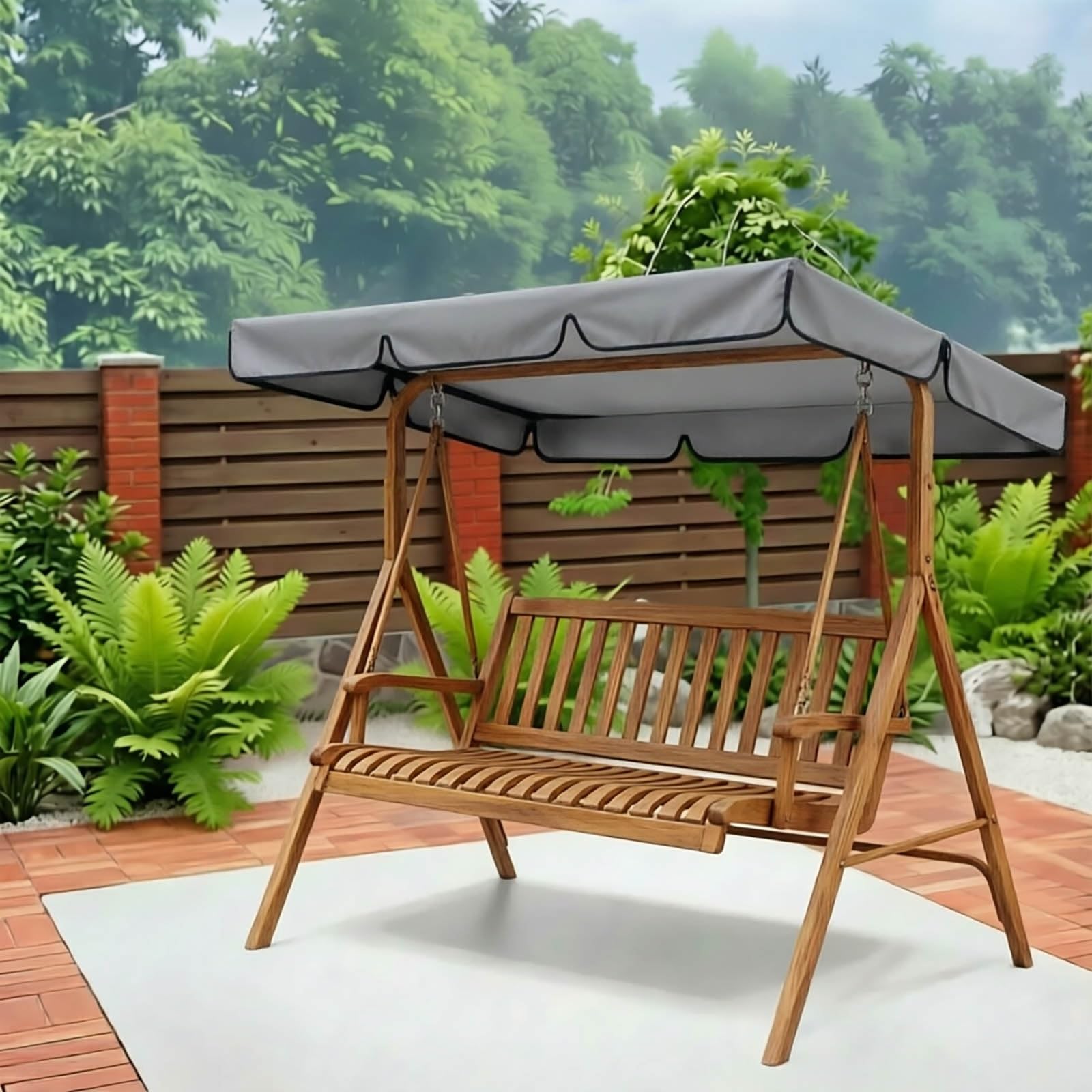 Aenmezen 74.8x47.2in Waterproof Canopy for Swing Top, UV Resistant Canopy, 55.9x47.2in Rip Proof Oxford Fabric Replacement Cover for Garden Hammock Chair Top(Grey,74.8x47.2in)