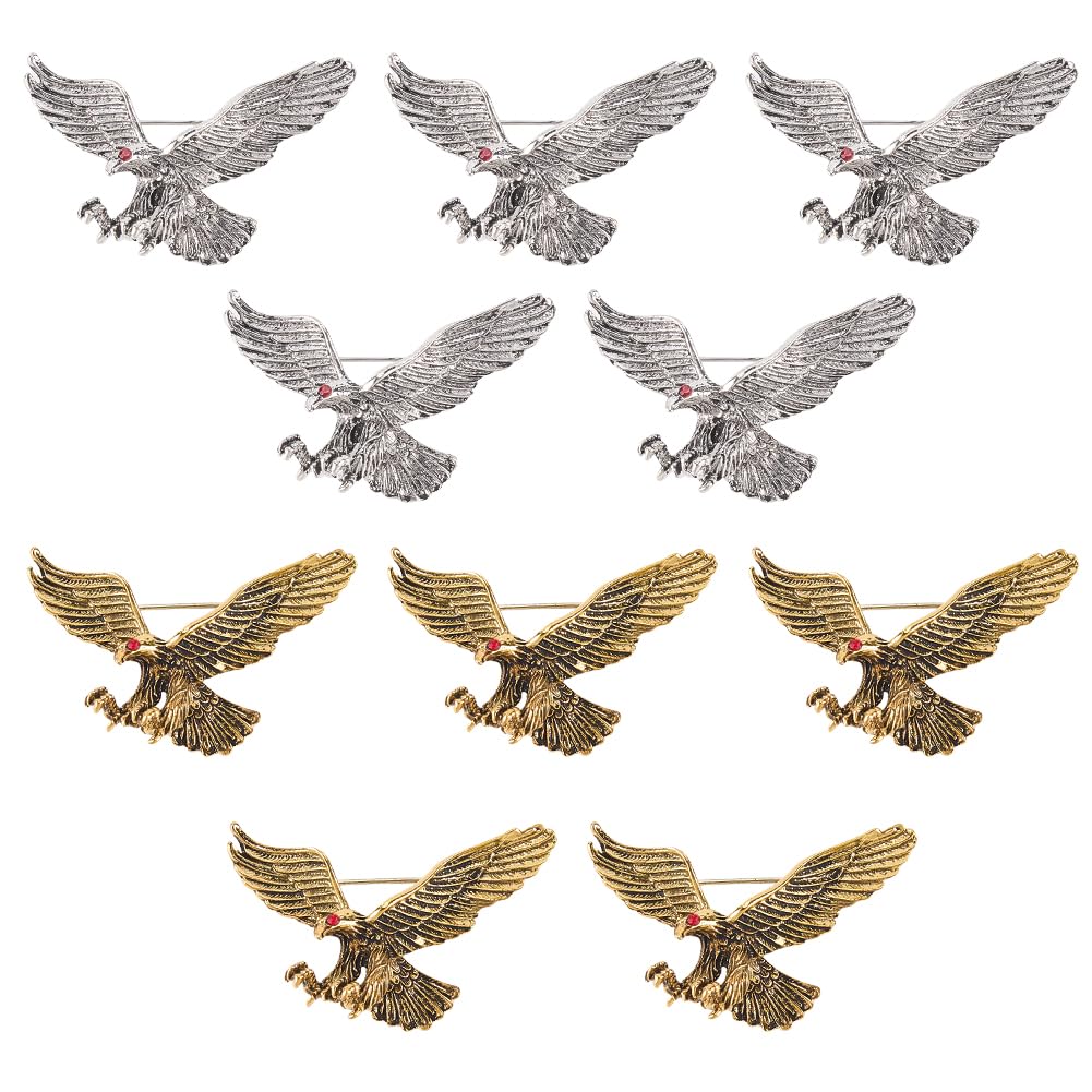 OLYCRAFT Broche de águila con diamantes de imitación, broche de águila de aleación con diamantes de imitación, broche de águilas para traje de negocios, broche de águilas para traje de boda, broche de