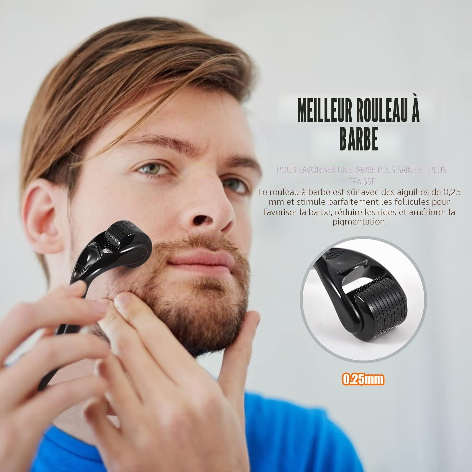 Kit Barbe Homme Complet 12 en 1 Kit de Soin Barbe Homme avec Rouleau Barbe Contenir Shampoing Barbe,Huile Barbe,Crèmes de Barbe, Peigne Barbe,Brosse à Barbe,Ciseaux Barbe, Rasoir, 10 lames Barbe