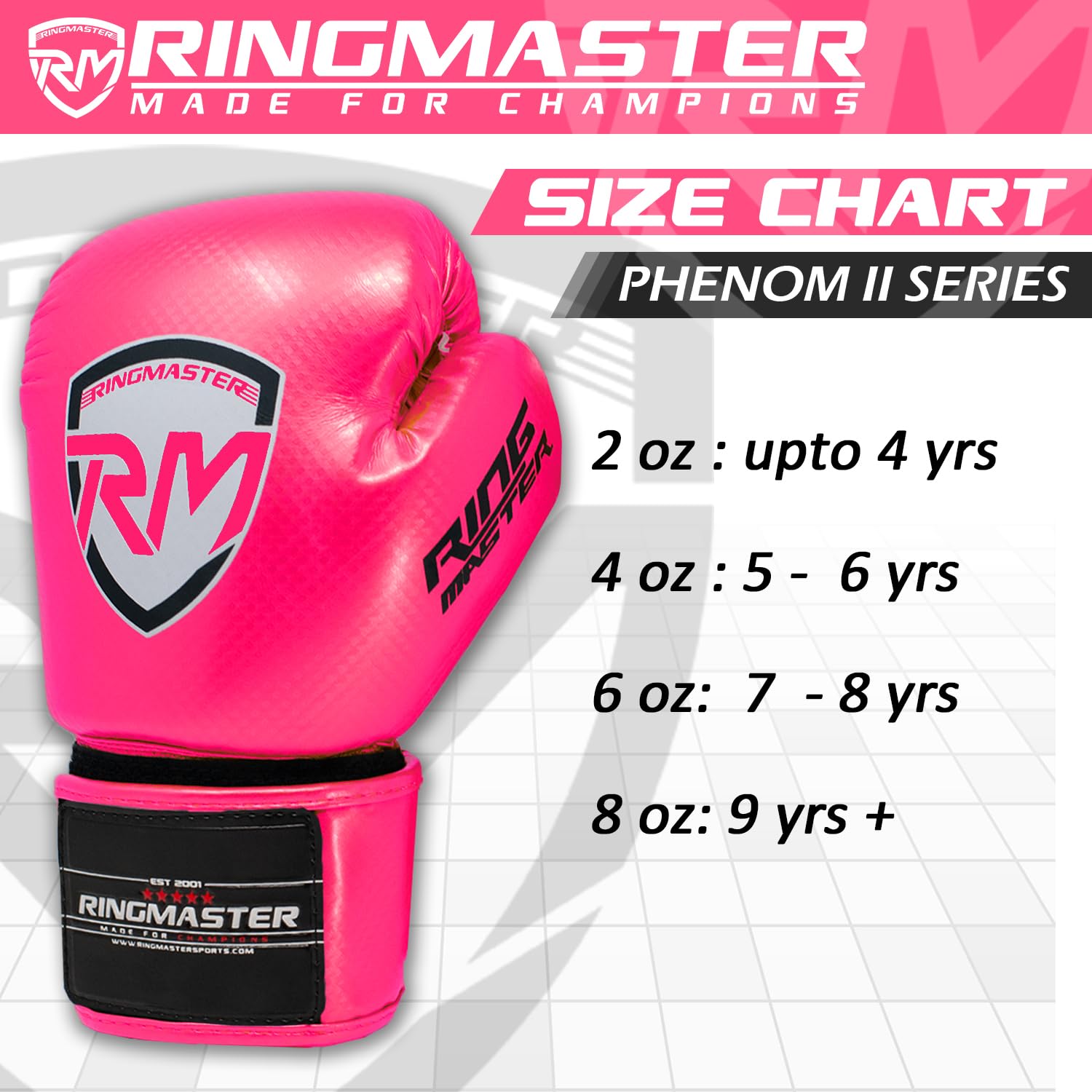 Ringmaster Sport-Kinder-Boxhandschuhe, Carbon-Leder, Training, Sparring, Boxsack, Handschuh
