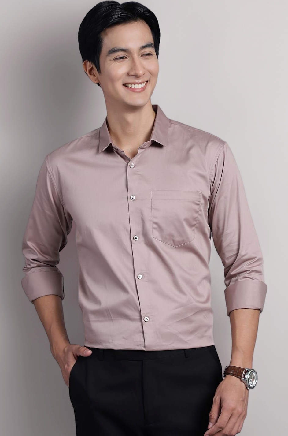 Slim Fit Satin Cotton Formal Shirt for Men