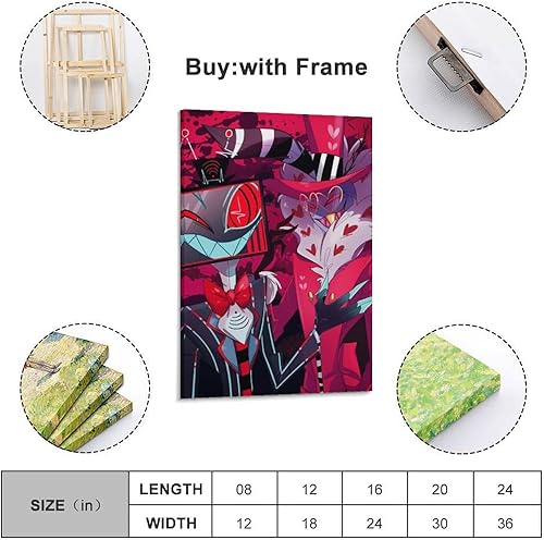 Miniatura 2 de DIEODFL Hazbin HotelValentino - Lienzo decorativo para pared, decoración del hogar, sala de estar, estética, 16 x 24 pulgadas (15.7 x 23.6 in)