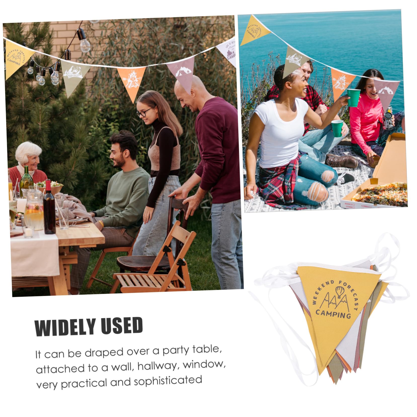 Toddmomy Pancarta Colgante De Camping Empavesado Al Aire Impermeable Decoración De Campamento Bandera Decorativa para Acampar Banderines Exterior El Plastico