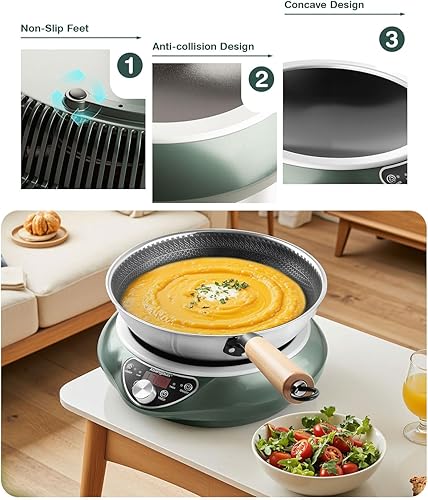 Miniatura 6 de Estufa de inducción, 1700W85V120V quemador portátil del wok de inducción para el uso de la cocinacomercialdel viaje