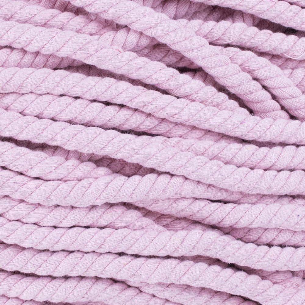 Natural Twisted Cotton Rope - Soft But Strong - Assorted Colors - 1/2 Inch Diameter (Pink, 10 Feet)